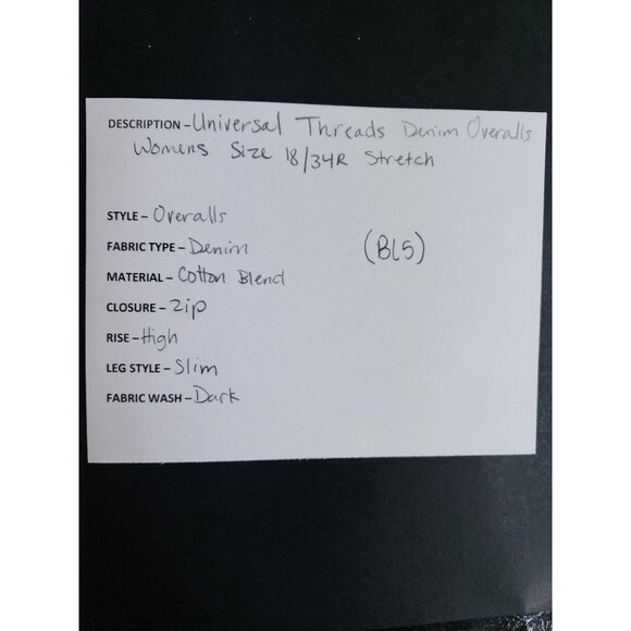 Universal Threads Womens Size 18/34R Denim Overalls  Stretch With Pockets - Picture 7 of 8